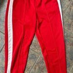 Old Navy  red & white with light pink striped capris, size small Photo 0