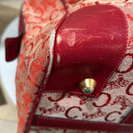 CELINE Red Canvas Boston Bag - Rehab Corner Wear Photo 12