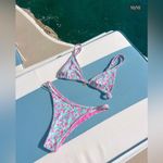 Kulani Kinis Lounge x Halter Bralette String Bikini Top in Sweet Pea Floral Photo 5