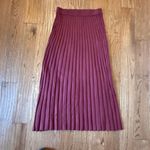A New Day burgundy knit accordion pleat midi skirt size M Photo 1