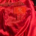 Monique Lhuillier ML Monique Lhuiller Red Brocade Floral and Lace Dress Photo 6