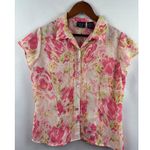 Laura Scott  Petite Medium Floral Button-Up Blouse Photo 0