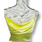 Jump  Apparel M Yellow Satin Bodycon Mini Dress Cowl Neck Party Cocktail Sexy Photo 4