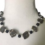 Bead & Faux Abalone Necklace BNWT Black Photo 0