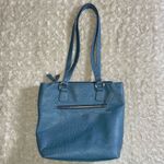 Stone Mountain Denim Blue Crinkle Leather Multiway Kaplan Tote Bag Photo 1