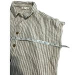 BeachLunchLounge Collection Button Up Size Small Stripes Neutral Breezy Vacay Tan Photo 5