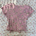 Almost Famous  floral lace v neck ruched top Photo 2