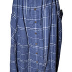 Patagonia Kamala Maxi Skirt Blue Plaid Organic Cotton Hemp Blend Pockets L Photo 0