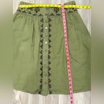 Maeve  for Urban Outfitters Boho Olive Embroidered A-Line Skirt 10 Photo 2