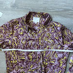 Cinq à Sept Cinq A Sept Purple Blanche Rhinestone Printed Button Front Top Photo 11