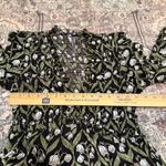 Anthropologie Ruched-Sleeve V-Neck Top S Romantic Floral Botanical Cottagecore Photo 7