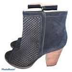 Lucky Brand Lakyn Black Laser Cut Peep Toe Booties Photo 0