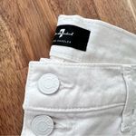 7 For All Mankind NWT  Distressed High-Waist Crop Straight Button Fly in White 32 Photo 8