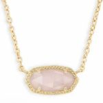 Kendra Scott Elisa Pendant Gold Rose Quartz Necklace Photo 2