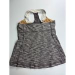Lululemon Cool‎ Racerback Tank Top Size 10 Gray White Heathered Athletic Photo 4