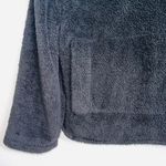 Umgee Black & Cream Corduroy Collar Pullover Oversized Sherpa Photo 3