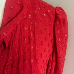 Tommy Hilfiger Womens Clip-Dot Pleated Tie-N Chili Pepper L Photo 2