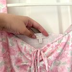 WAYF Terry Top Floral Print Puff Sleeve Peplum Top in Pink Mini Roses Photo 7