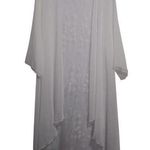 White Bridal Chic Elegant White Sheer Embroidered Kimono Cover Up Size OS Photo 0
