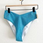 PINK VS NWT Blue Sparkle Bikini Bottom S Photo 0