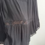 J. Crew Point Sur Romantic Crochet Lace Blouse Black Size 6 Cottagecore Boho Photo 4