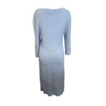 Athleta  XL‎ Blue Ribbed Knit cashmere blend Dress 3/4 Sleeve Scoop Neck Casual Photo 7