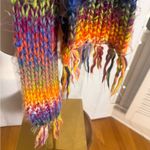Steve Madden Rainbow Chunky Knit Scarf Multicolor Fringe Long Cozy Winter Photo 2
