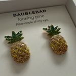BaubleBar Looking Pine Pavé Pineapple Drop Earrings - Yellow/Green - NWB Photo 4