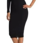 Good American One Sleeve Stretchy Jersey Knit Dress Black Size 3 Large Women's Photo 0