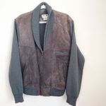 VINTAGE ERIC RHODES Suede Sweater Jacket Gray Size XL Photo 5