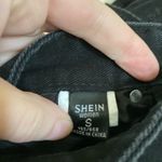 SheIn  Black Distressed Ripped Denim Raw Hem Mini Skirt #MBG Photo 1