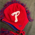 New Era Phillies Mohawk tassel knit hat Red Photo 1