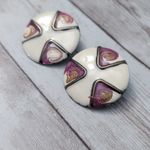 Vintage Stud Earrings For Pierced Ears Retro Circular Extra Large Photo 1