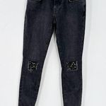 Current/Elliott Current/Elliot Faded Black The Stiletto Jeweled Knee Jeans Women's 23 Photo 0