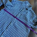 CP Shades  Linen Striped Shirt Dress Full Button Down Photo 7