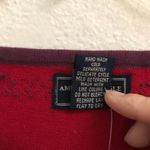 American Eagle deadstock red cropped embroidered short sleeve sweater L Photo 5