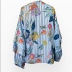 City Chic  Pastel Striped Floral Print Faux Wrap Top size 18” Photo 4