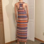 J. Crew Racerback Sleeveless Ikat Column Pattern Maxi Tank Dress size Small NWT Orange Photo 6