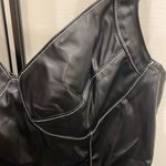 Bear Dance NWOT  contrast trim bust detail faux leather dress large l Photo 1