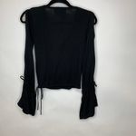 MINKPINK Black Crop Sweater Open Slit on Sleeve Sz XS Photo 1