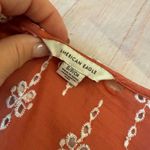 American Eagle  Blouse Women M Crochet Trim Burnt Orange Embroidered Boho READ Photo 6