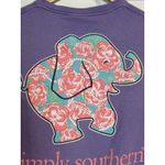 Simply Southern 🩵🩵Women’s Purple T Shirt, Floral Elephant, Some Wear, Small🩵🩵 Photo 4
