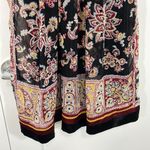 Nicole Miller Size 6 Black and Red V-Neck Floral Beaded Cap Sleeve Dress Photo 8