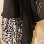 90s vintage Venezia women’s black asymmetrical zebra print slip dress, size 14 Photo 4