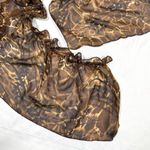 Chico's Animal Print Sheer Ruched Brown Tan Scarf Photo 4