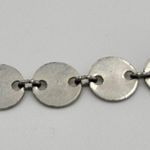 Silver Tone Flat Round Disc Linked Chains Layering Necklace Mod Disco Funky Photo 8