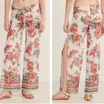 Becca by Rebecca Virtue Floral Crochet Lace Slit Wide Leg Swim Cover Size Small Photo 1