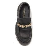 Valentino Elettra Leather Lug Sole Classic Black Loafer Gold Hardware Shoes Sz 7 Photo 1