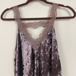 POL  Brown‎ Mocha Crushed Velvet V Neck Lace Trim Flowy Tank Size Small Photo 2