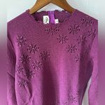Vintage Chu Chi knit sweater purple sparkle glitter mauve 3/4 sleeve fall long Size 10 Photo 13
